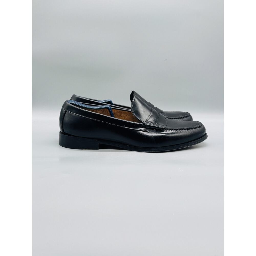 Hitchcock Shoes Mens 12 Black Leather Penny Loafers Dress Oxford Slip On Moc Toe